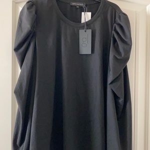 Gibson Look black puff sleeve shirt with tags